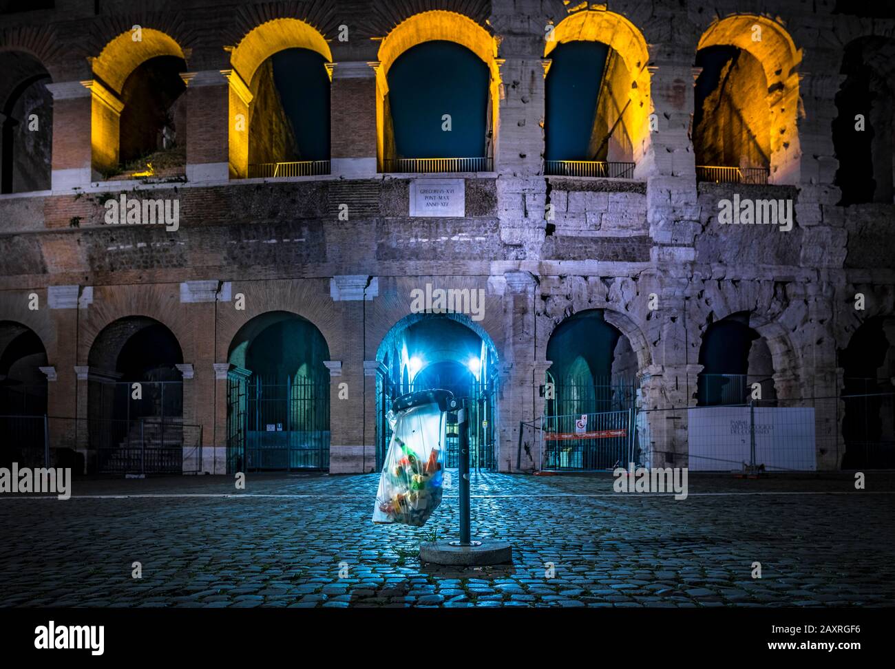 Coliseum at night, Rome, Lazio, Italy Stock Photo