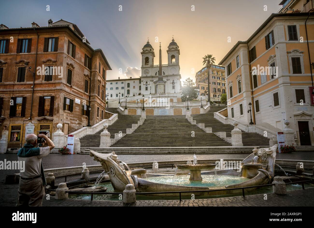 Spanish stairs in Rome, Lazio, Italy Stock Photo