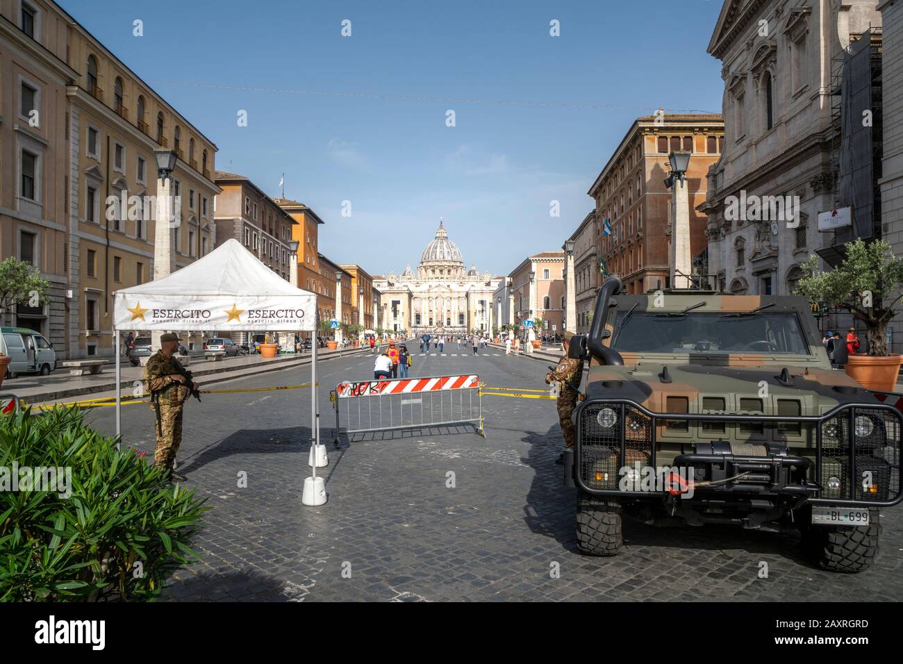 Barrier of St. Peter's Basilica, Rome, Lazio, Italy Stock Photo