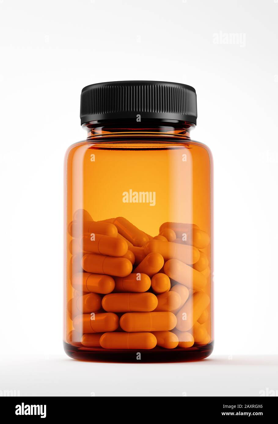 Download Transparent Orange Bottle Half Full Of Capsule Pills Against White Background Supplement And Antibiotics Product Mockup Stock Photo Alamy