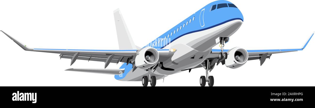 High detailed passenger airplane isolated on white background Stock ...