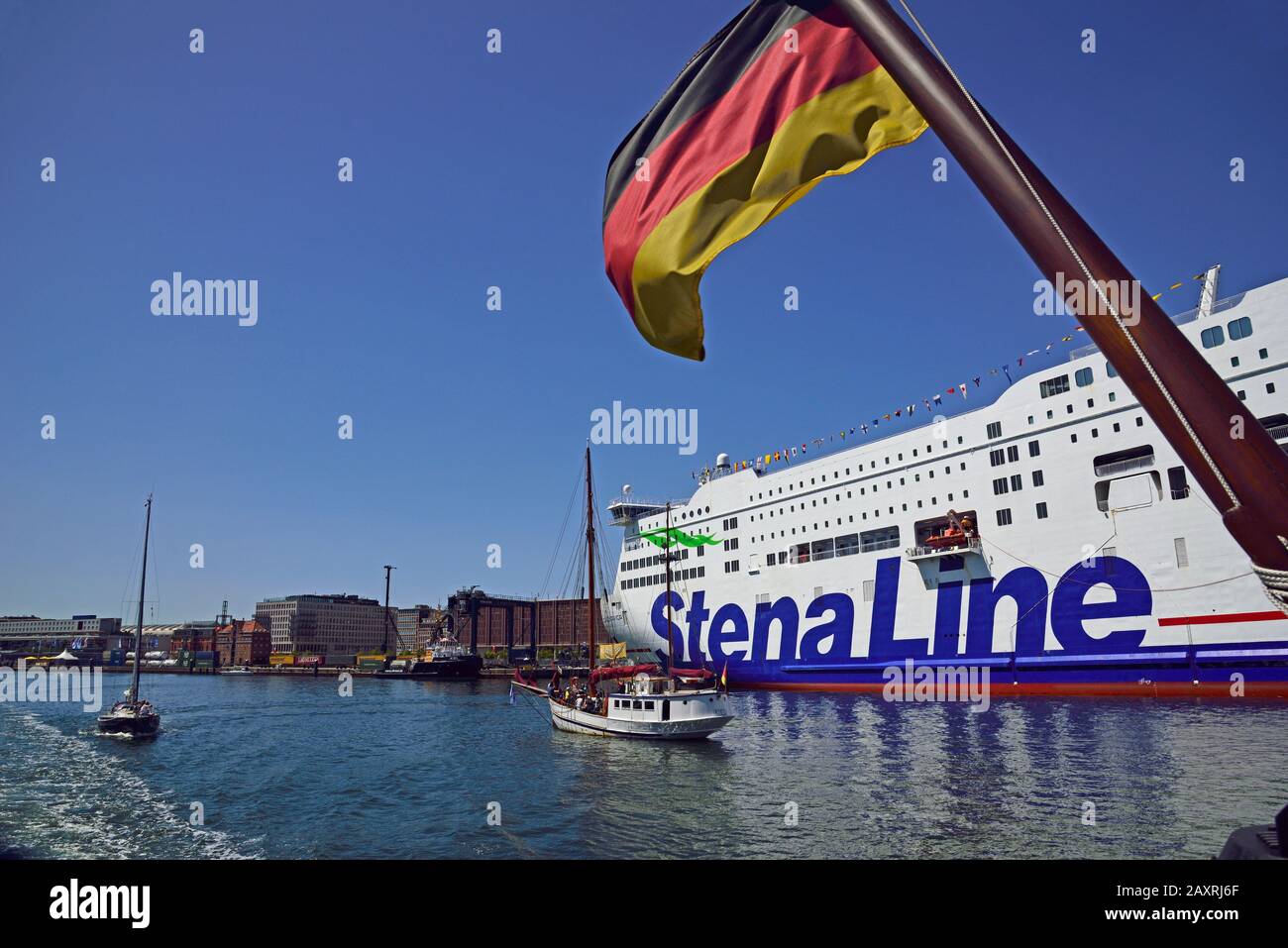 Europe, Germany, Schleswig-Holstein, Kiel, state capital, Baltic Sea, harbour, Schwedenkai, Stena Line, Stena Scandinavica, Stock Photo