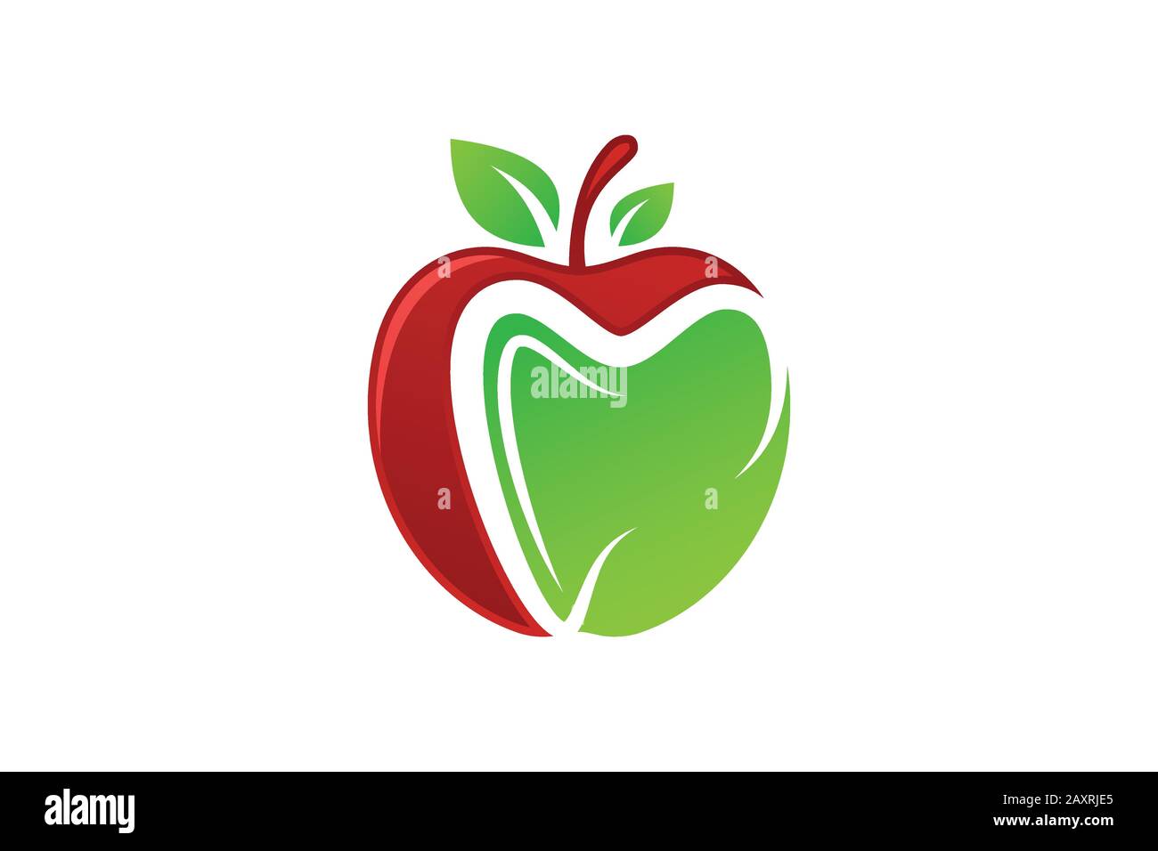 Dental apple logo sign symbol design, Green apple tooth teeth dent dental dentist image icon Stock Vector