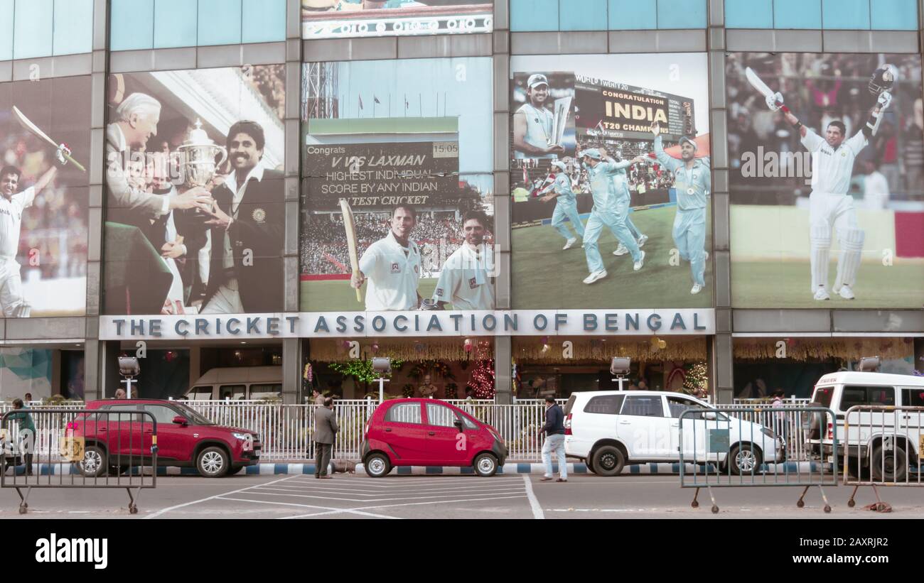 Entrance Gate of iconic cricket stadium Eden Gardens crickets ground, oldest stadium venue of IPL franchise Kolkata Knight Riders for Test ODI T20I ma Stock Photo