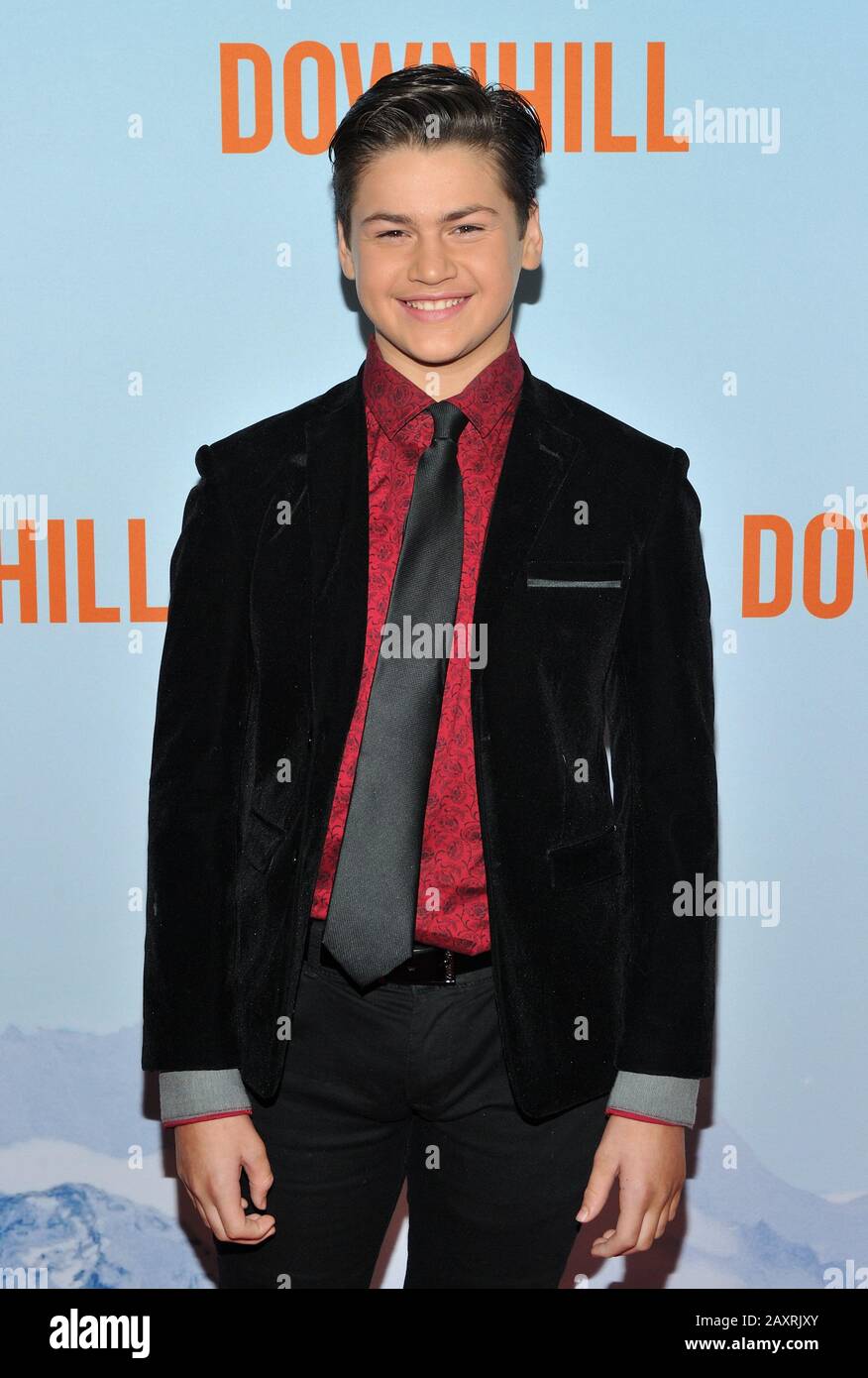 New York, USA. 12th Feb, 2020. Actor Ammon Jacob Ford attends the NY premiere of Downhill at the SVA Theatre in New York, NY on February 12, 2020. (Photo by Stephen Smith/SIPA USA) Credit: Sipa USA/Alamy Live News Stock Photo