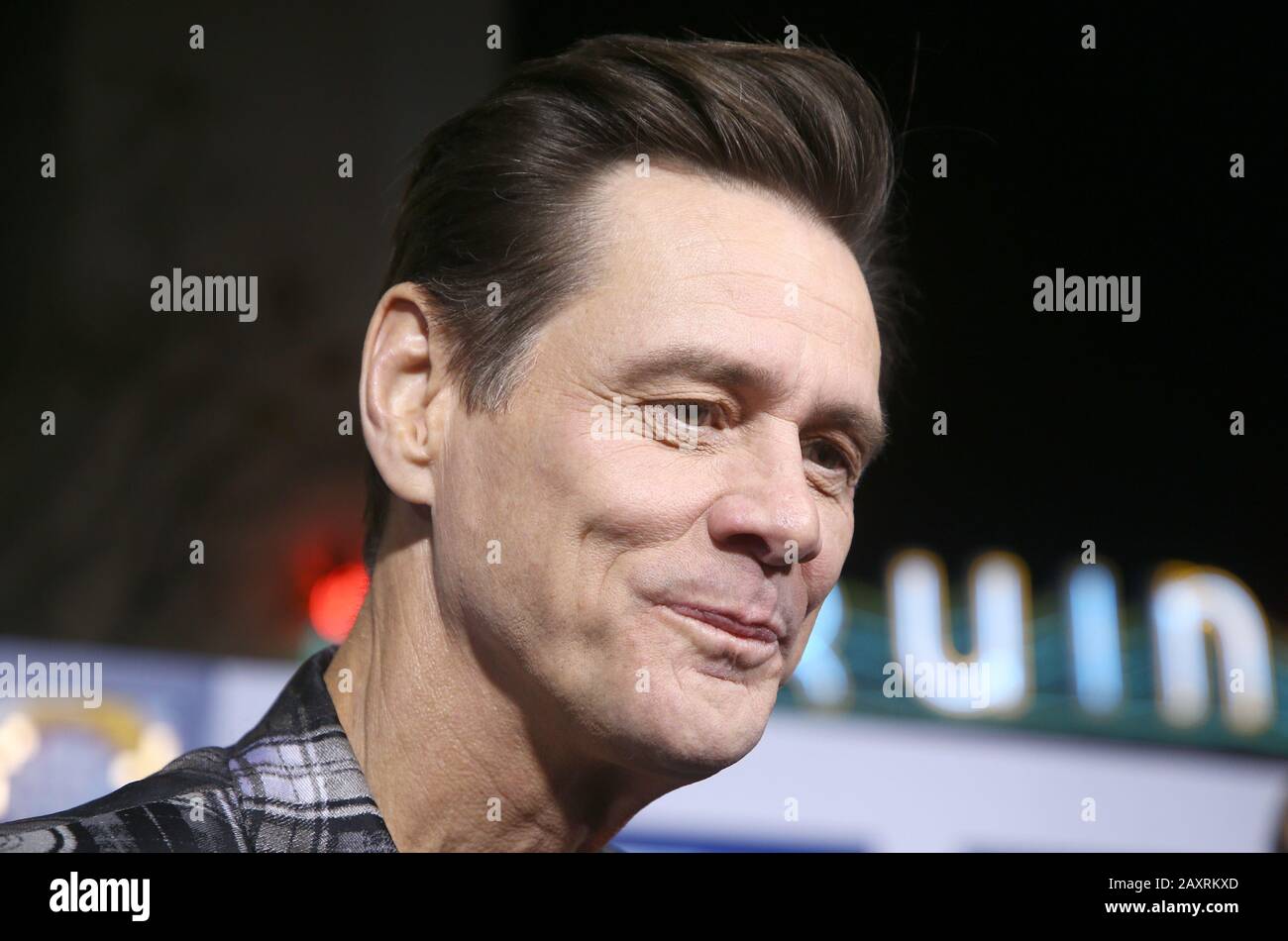 Los Angeles, Ca. 12th Feb, 2020. Jim Carrey, at Sonic The Hedgehog Special Screening at Regency Village Theatre in Los Angeles, California on February 12, 2020. Credit: Faye Sadou/Media Punch/Alamy Live News Stock Photo