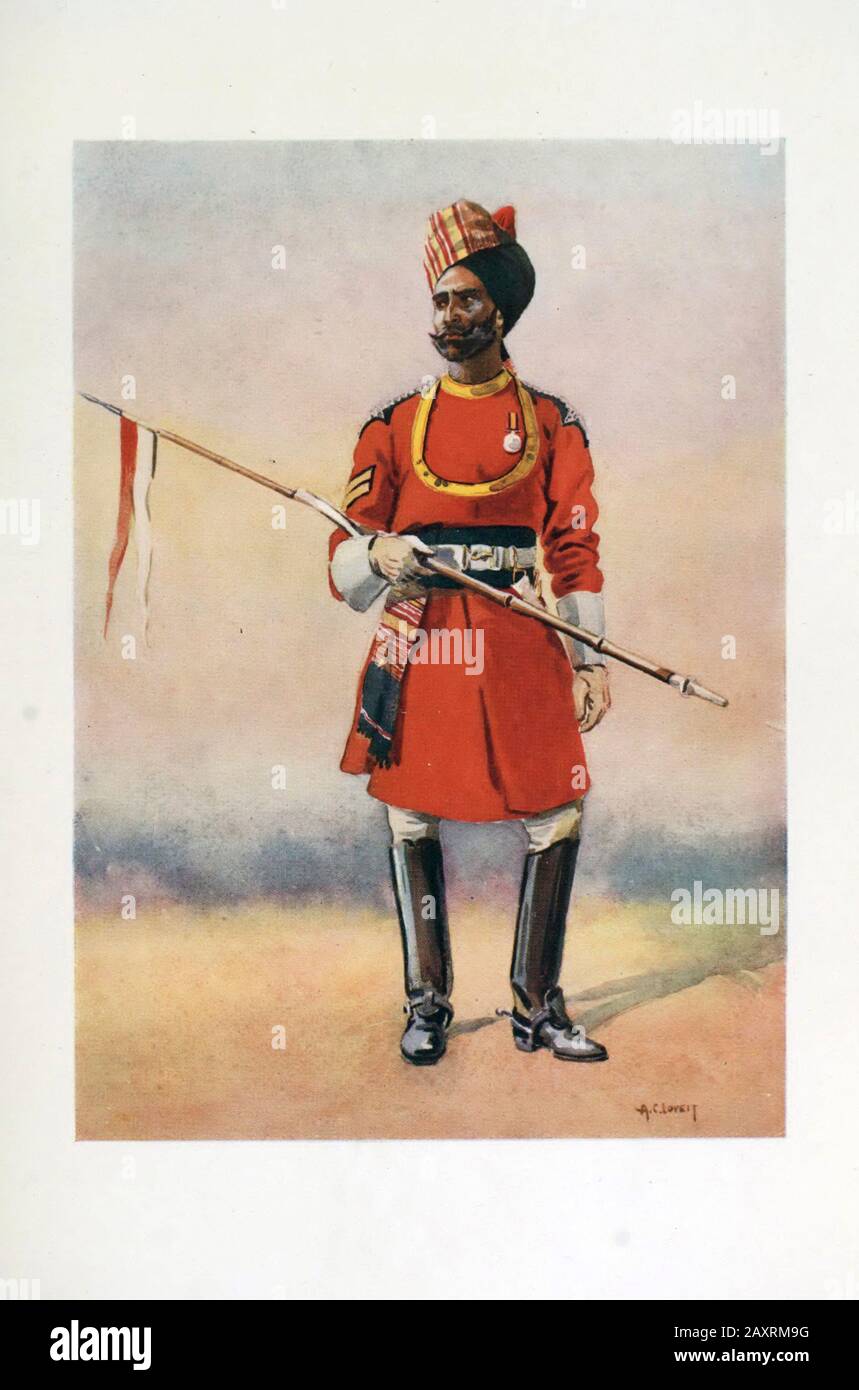 Armies of India. By major A.C. Lovett. London. 1911. Governor's bodyguard, Madras Madrasi Musalman Stock Photo