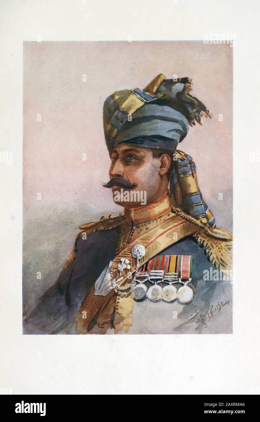 Armies of India. By major A.C. Lovett. London. 1911 11th King Edward's Own Lancers (Probyn's Horse) Risaldar / Durrani (Afghan) Stock Photo