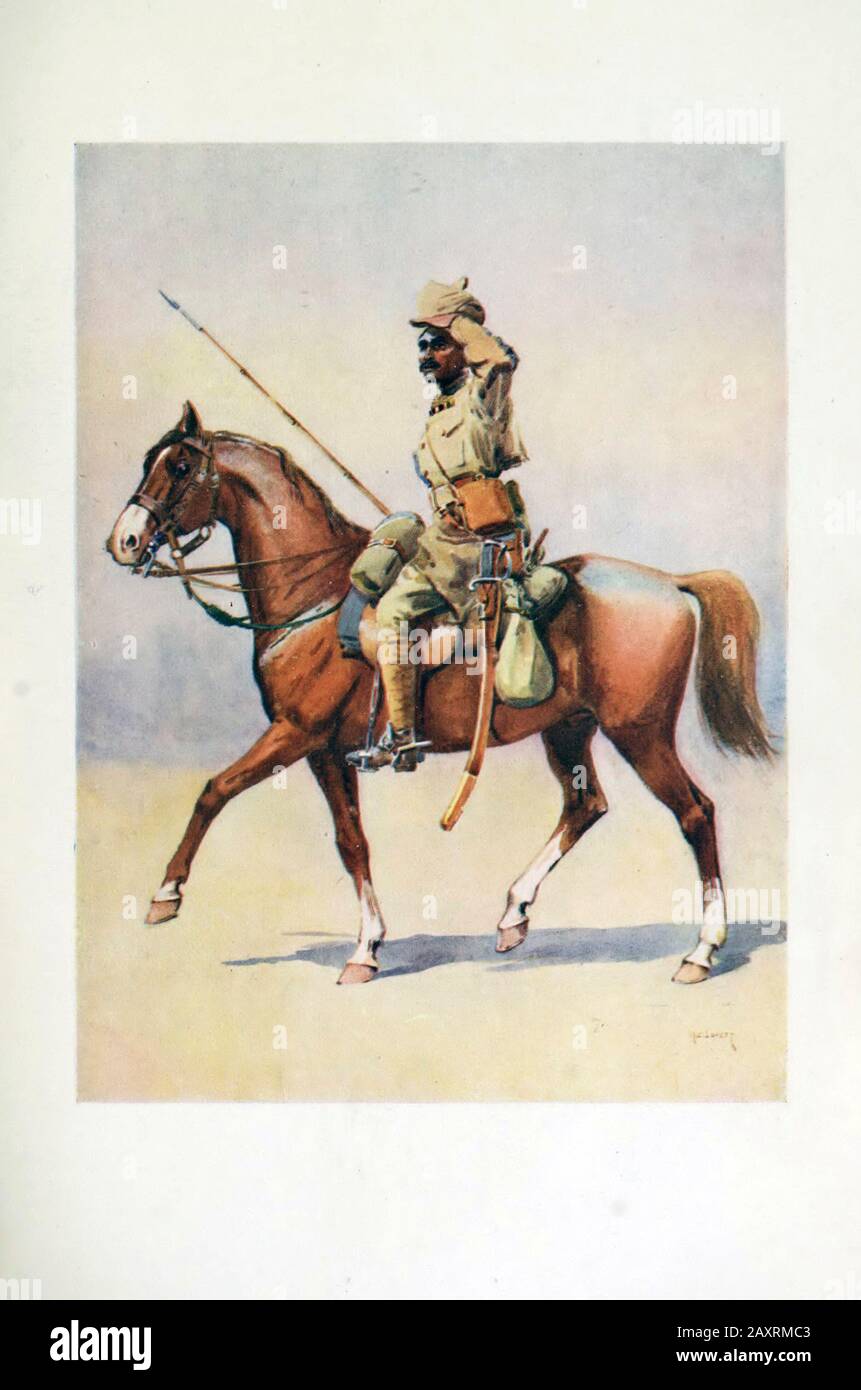 Armies of India. By major A.C. Lovett. London. 1911 31st Duke of Connaught's Own Lancers Dafpadar / Dekhani Mahratta Stock Photo
