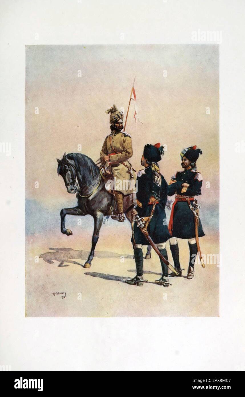 Armies of India. By major A.C. Lovett. London. 1911 37th Lancers (Baluch Horse) / Baluch 36th Jacob's Horse / Pathan (all of the Derajat District) 35t Stock Photo