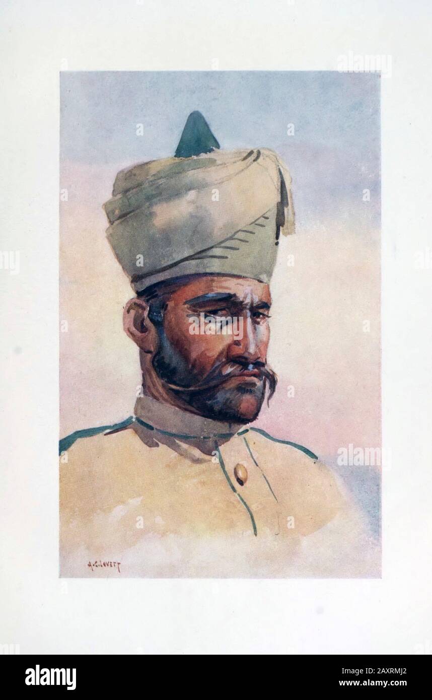 Armies of India. By major A.C. Lovett. London. 1911. 40th Pathans Malikdin Khel (Afridi) Stock Photo