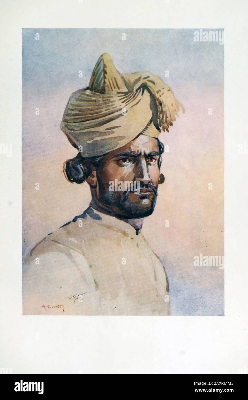 Armies of India. By major A.C. Lovett. London. 1911. 82nd Punjabis Awan / (Punjabi Musalman) Stock Photo