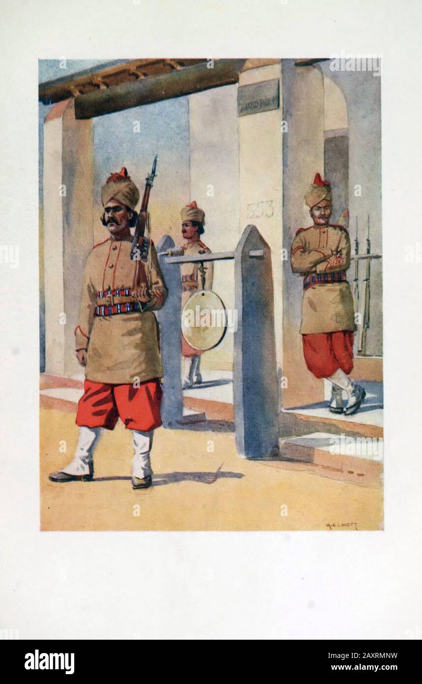 Armies of India. By major A.C. Lovett. London. 1911 124th Duchess of Connaught's Own Baluchistan Infantry “The Quarter Guard' Stock Photo