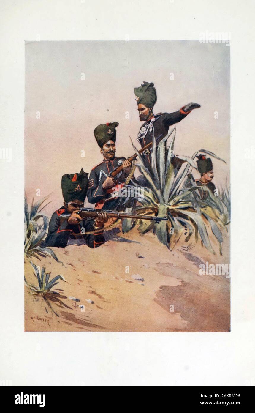 Armies of India. By major A.C. Lovett. London. 1911. 125th Napier's Rifles Havildar / Subadar-Major Stock Photo