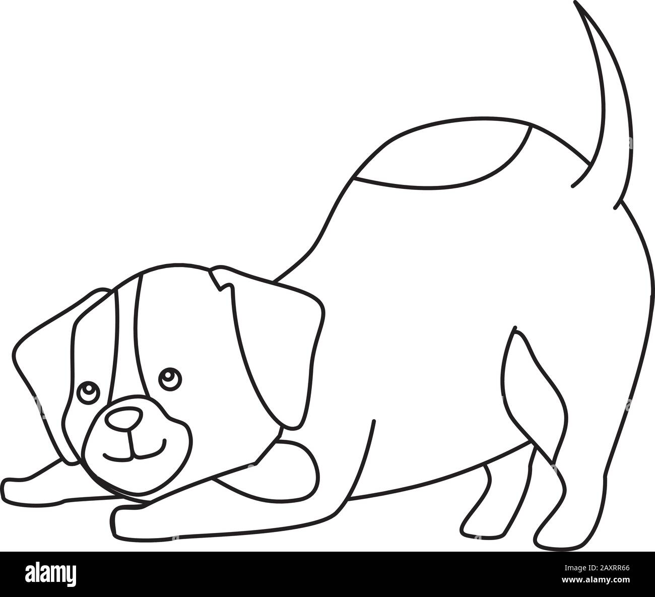 cute dog animal line style icon Stock Vector Image & Art - Alamy
