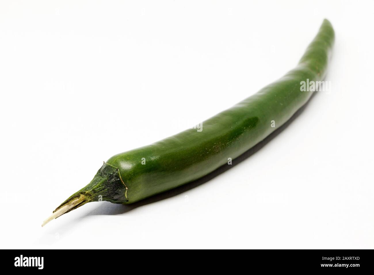 a whole green chili fruit against white background Stock Photo Alamy