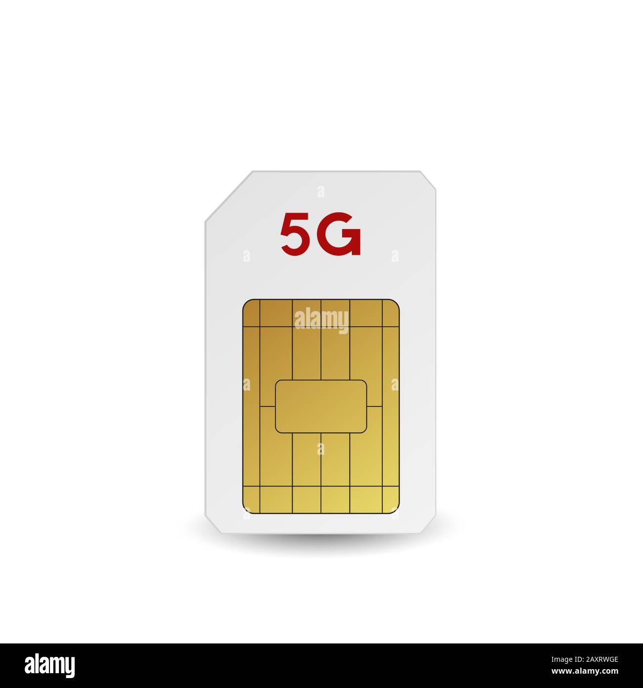 5G SIM card. Vector illustration. Mobile networks technology. Stock Vector