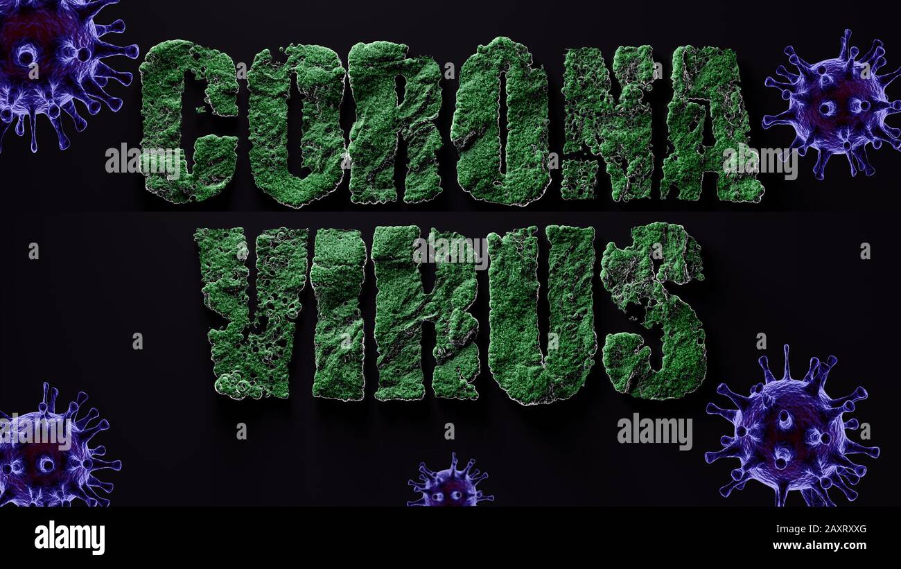 Bacteria, virus, cell 3D Illustration on black background Stock Photo ...