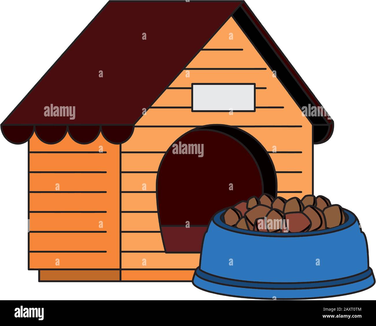 wooden dog house with food animal Stock Vector Image & Art Alamy