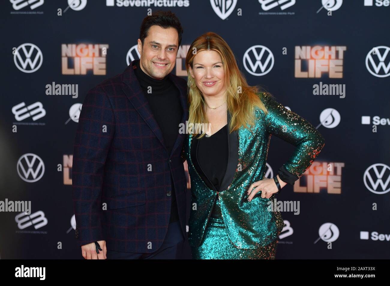 Sports presenter Jessica Kastrop with her husband Roman Libbertz. Red carpet, red carpet, arrival. Film premiere, cinema premiere NIGHTLIFE on February 12th, 2020 at Mathaeser Kino in Muenchen, | usage worldwide Stock Photo