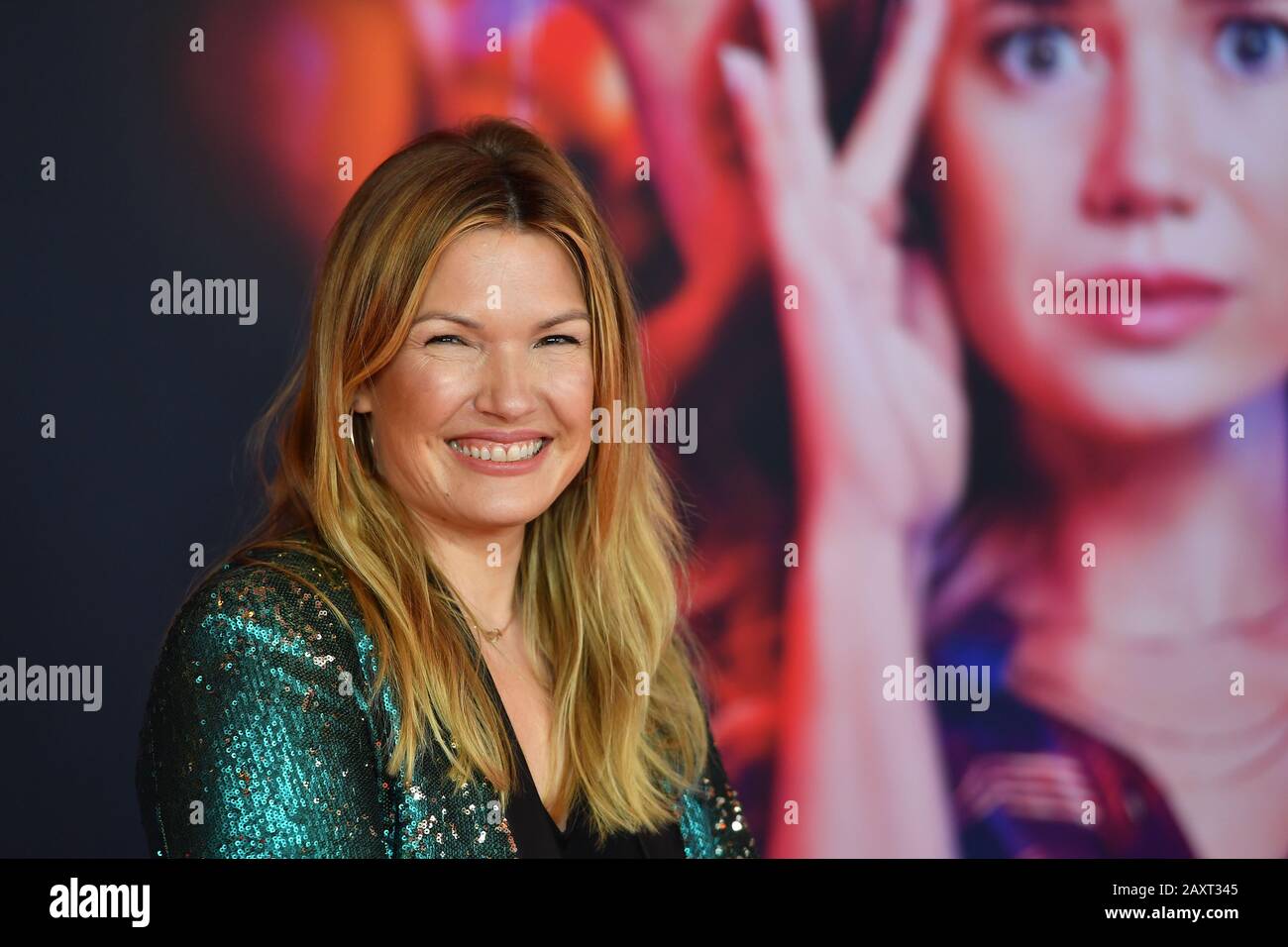 Sports presenter Jessica Kastrop, single image, cut single motif, portrait, portrait, portrait red carpet, red carpet, arrival. Film premiere, cinema premiere NIGHTLIFE on February 12th, 2020 at Mathaeser Kino in Muenchen, | usage worldwide Stock Photo