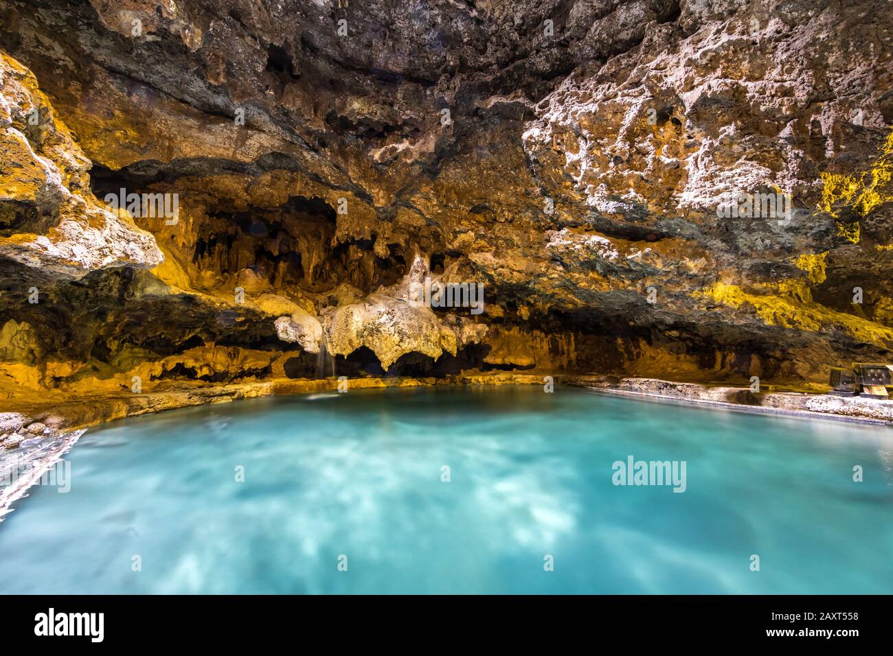 View of Cave and Basin National Historic Site, Banff, Canada Stock Photo