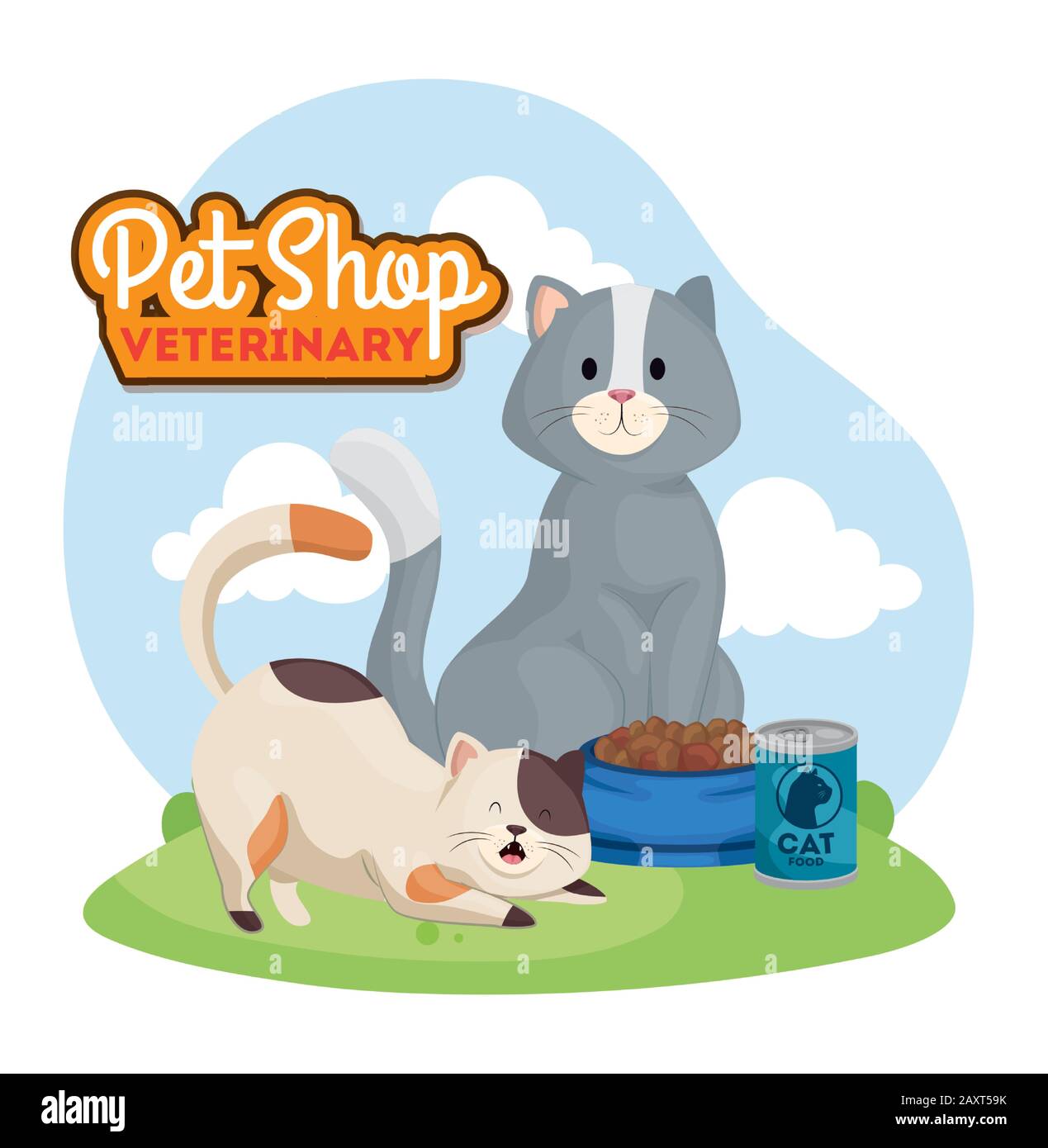 pet shop veterinary with cute cats Stock Vector Image & Art Alamy