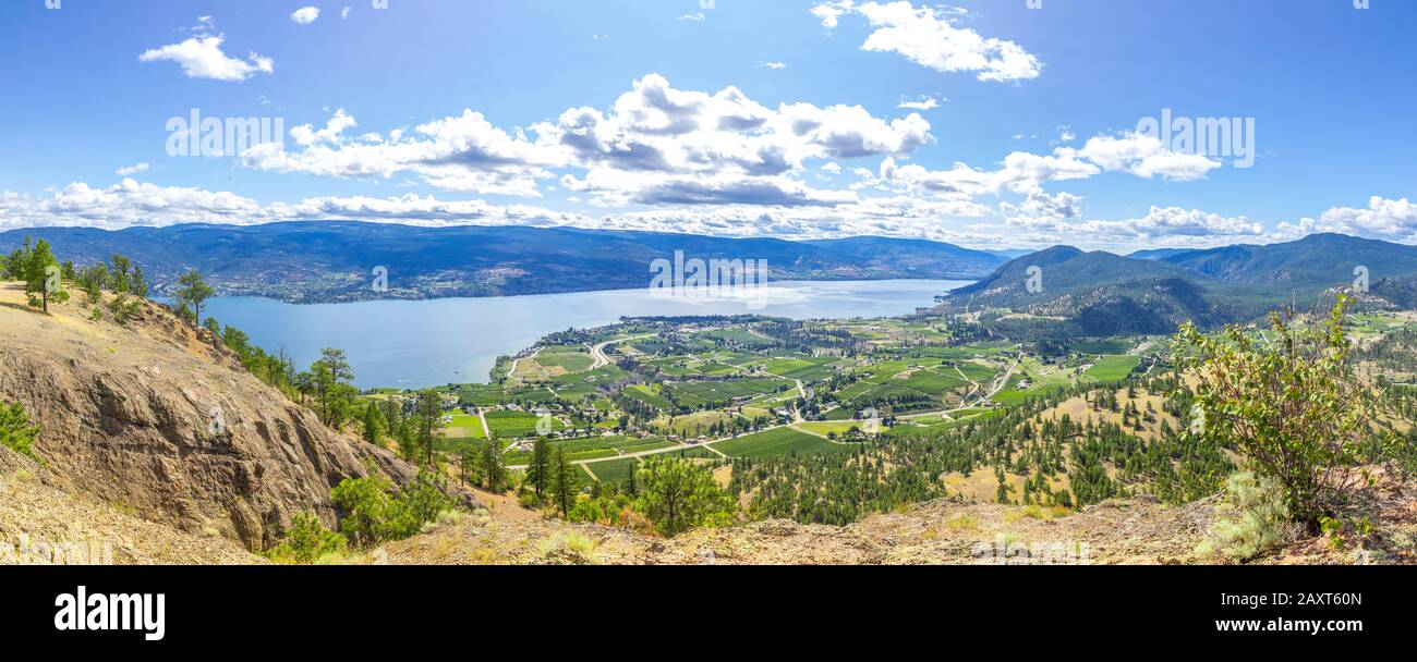 View of Okanagan Lake near Summerland from the top of Giants Head, British Columbia, Canada Stock Photo