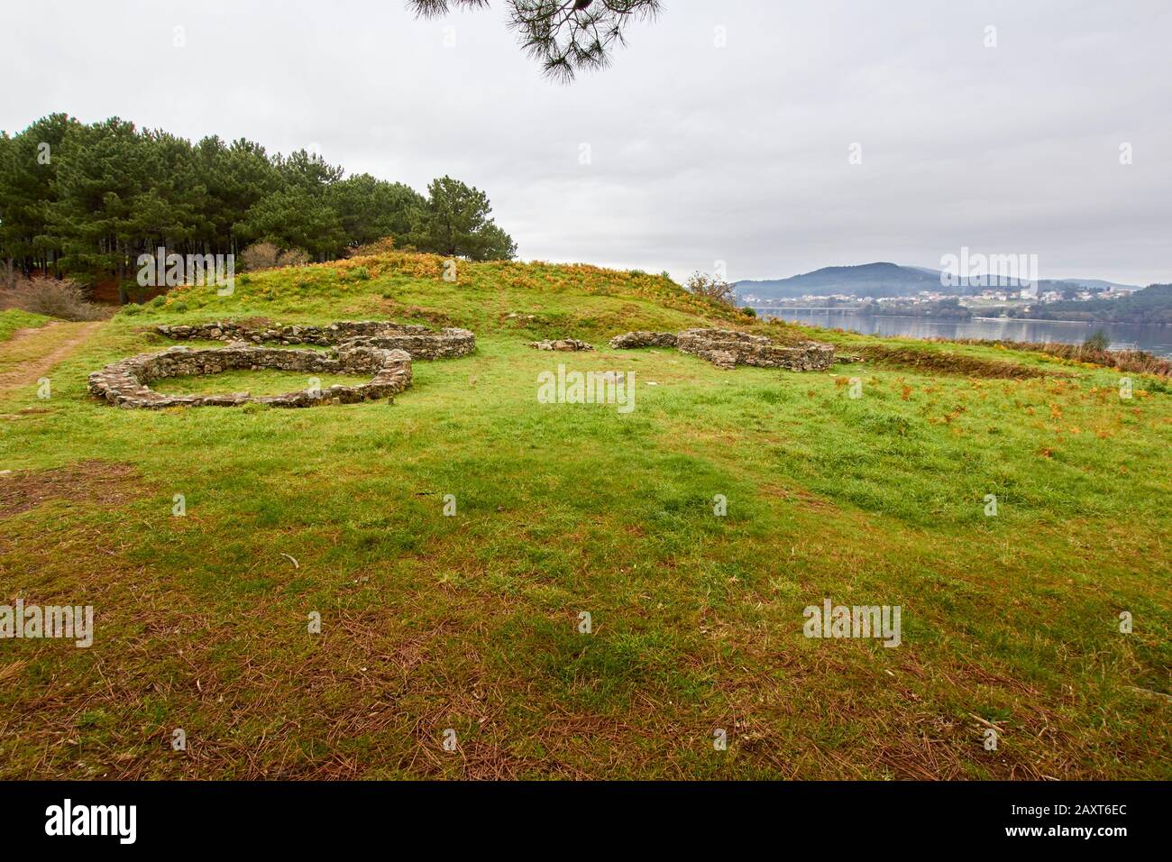 archaeological remains of the Celtic castro of Neixon, in Boiro Stock Photo