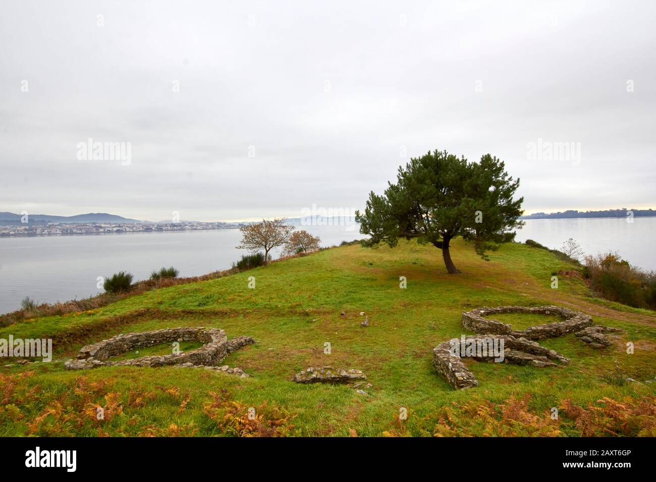 archaeological remains of the Celtic castro of Neixon, in Boiro Stock Photo