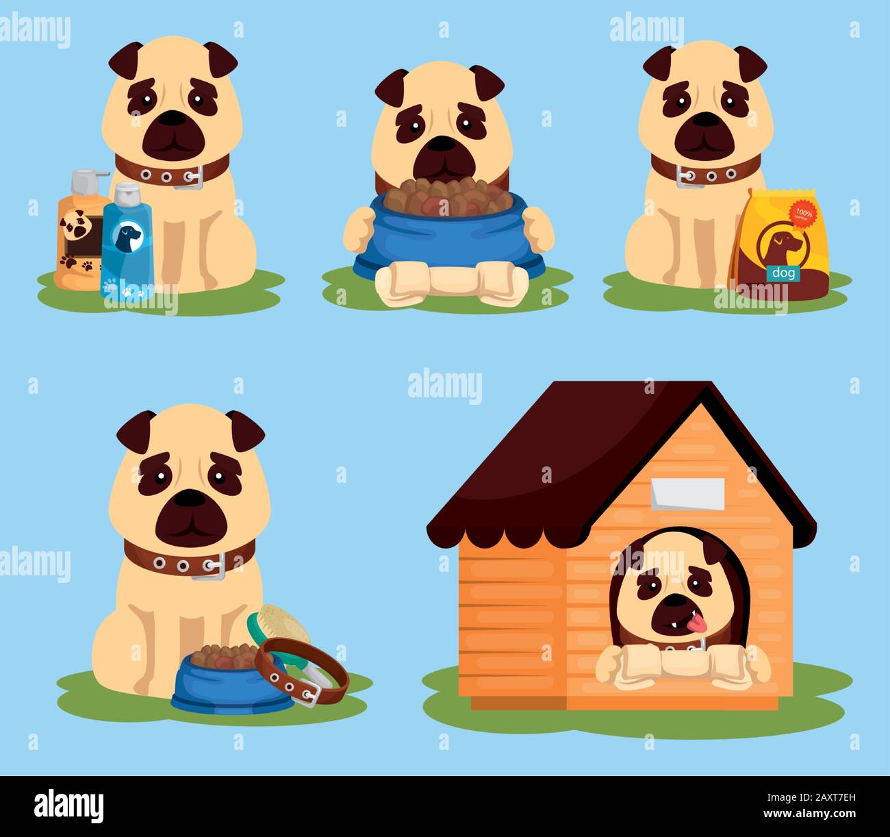 group of dogs with icons Stock Vector Image & Art - Alamy