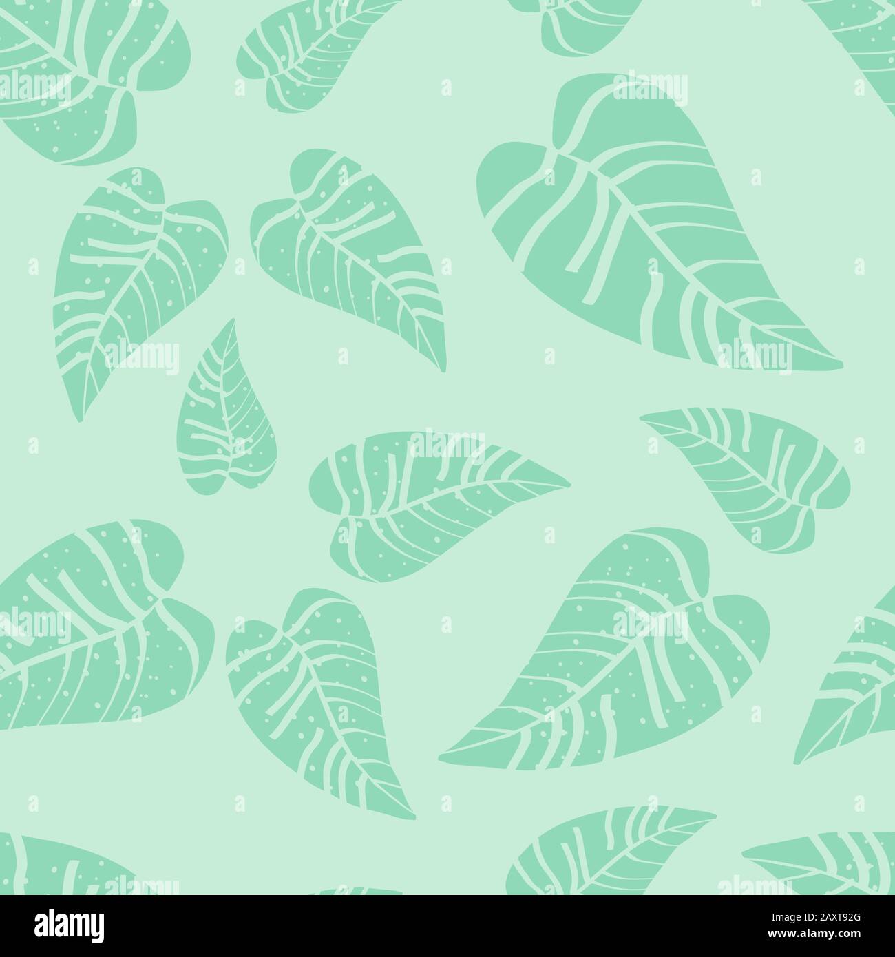 Blue and green tropical leaves seamless pattern Stock Vector Image ...