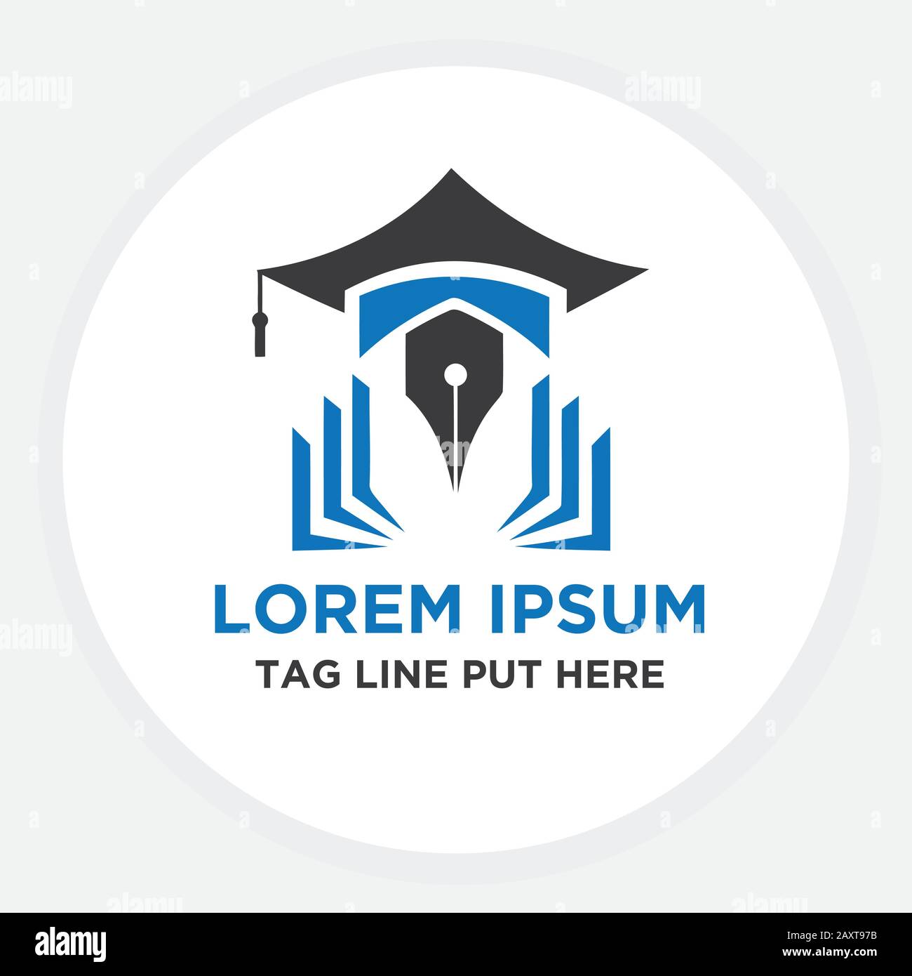 Education with graduation concept logo vector Stock Vector