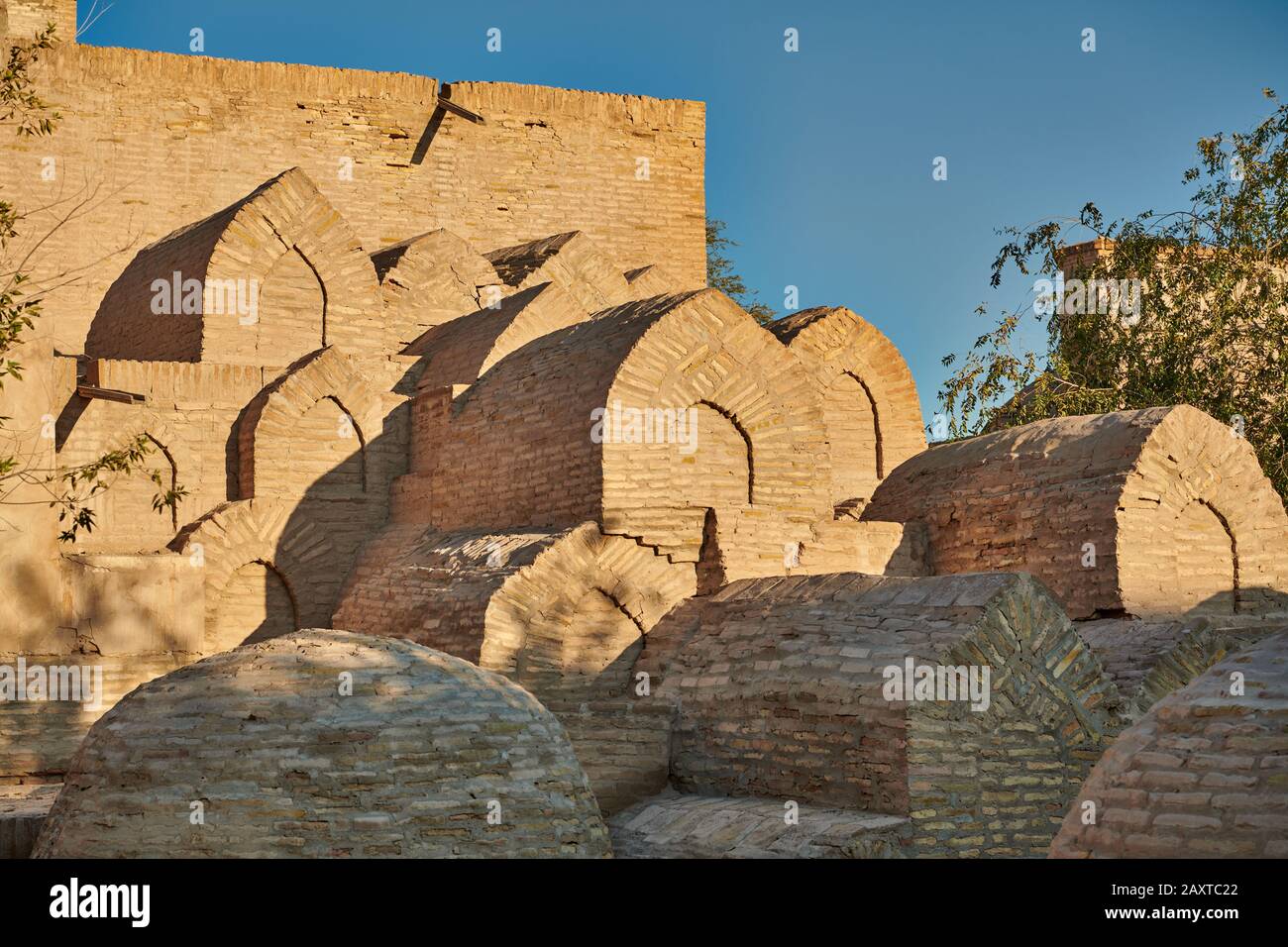 tombs inside the old town Itchan-Kala, Khiva, Uzbekistan, Central Asia Stock Photo