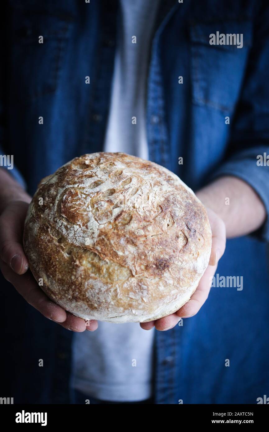 homemade-sourdough-bread-stock-photo-alamy