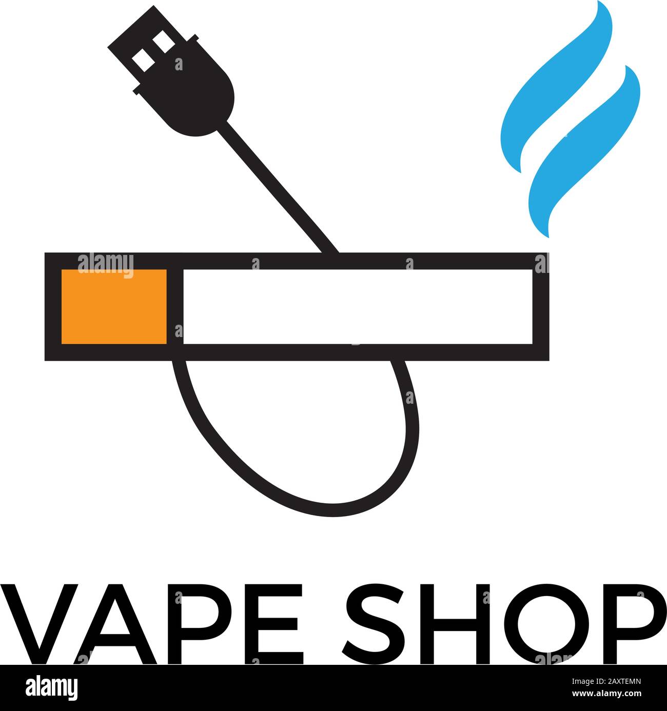 Vape shop sign, vector electronic cigarette illustration Stock Vector