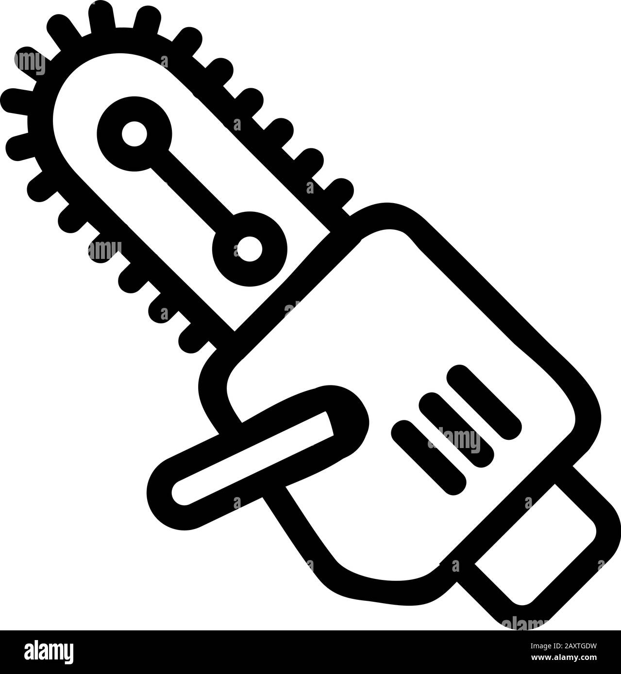 chain saw icon vector. Isolated contour symbol illustration Stock
