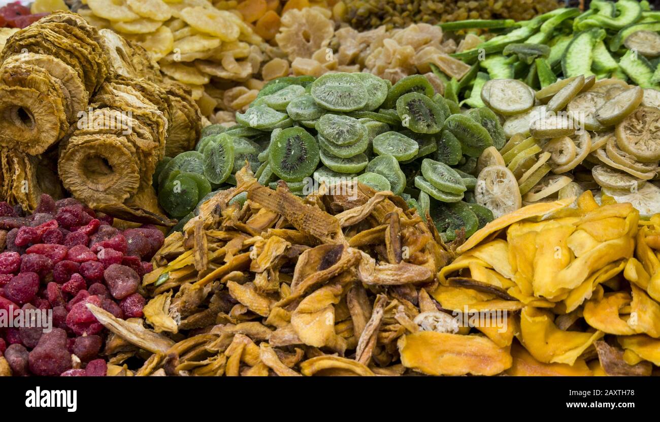 Dried fruits on local market in Israel Stock Photo Alamy