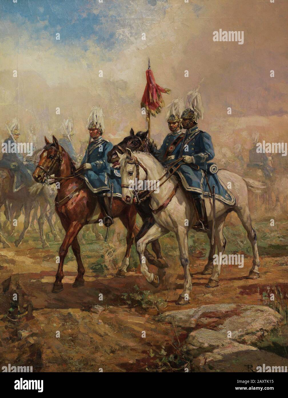 Roman Navarro (1854-1928). Spanish painter. Lancers of the Queen, 1900-1925. Museum of Fine Arts. A Coruña, Galicia, Spain. (On loan, Galician Academy of Fine Arts). Stock Photo