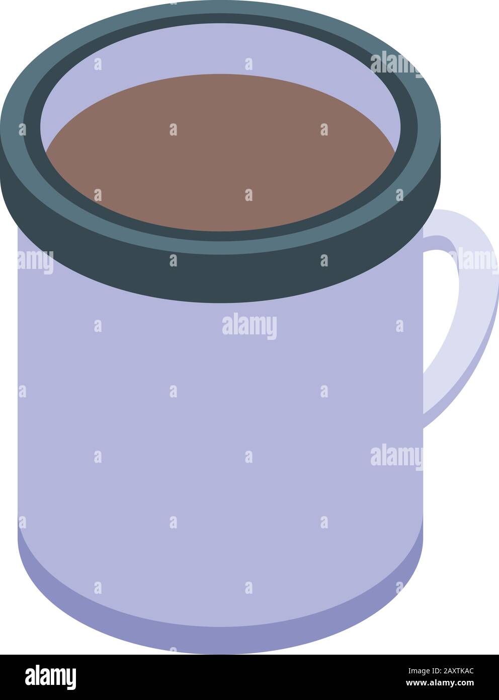 Thermos cocoa mug icon, isometric style Stock Vector