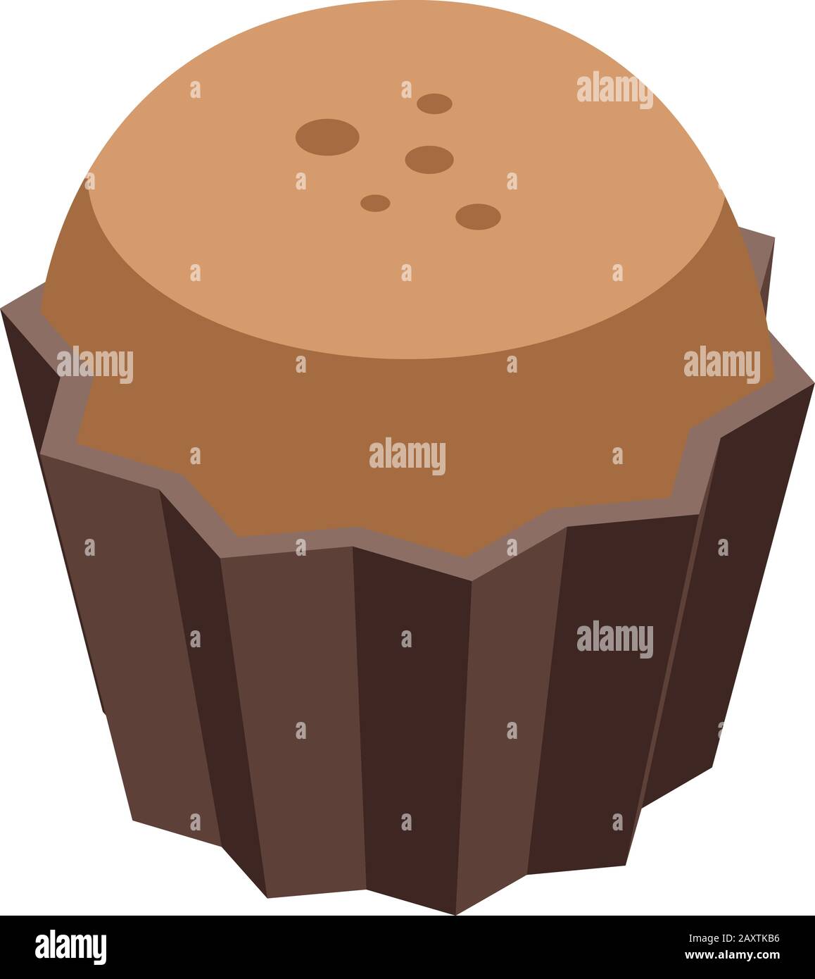 Cocoa cupcake icon, isometric style Stock Vector