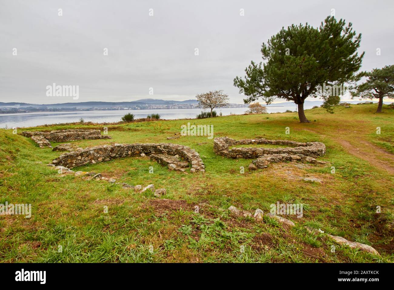 archaeological remains of the Celtic castro of Neixon, in Boiro Stock Photo