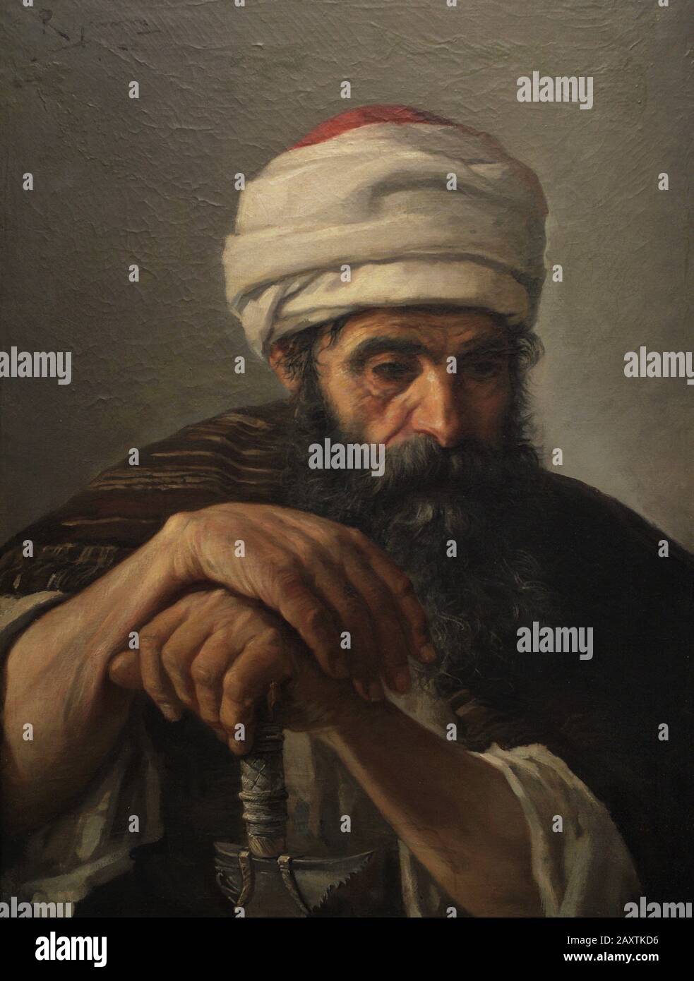 Roman Navarro (1854-1928). Spanish painter. Portrait of an Arab, 1895. Museum of Fine Arts. A Coruña, Galicia, Spain. Stock Photo