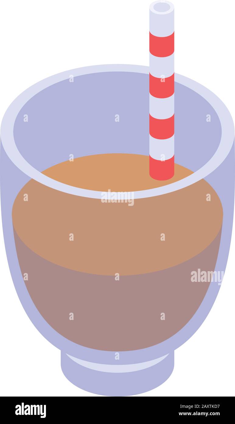 Cocoa drink icon, isometric style Stock Vector