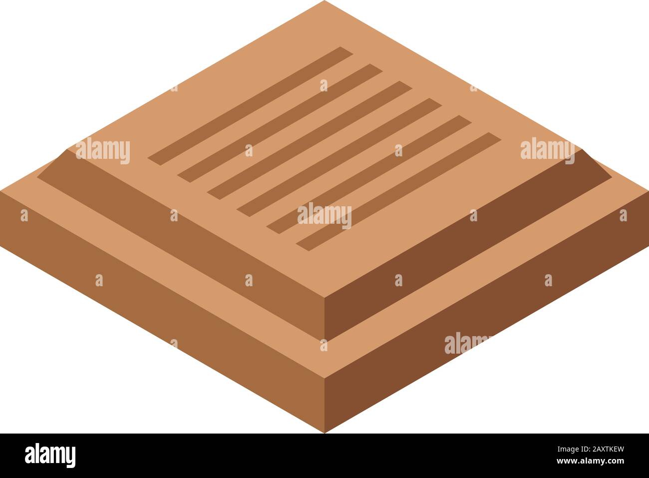 Chocolate square icon, isometric style Stock Vector