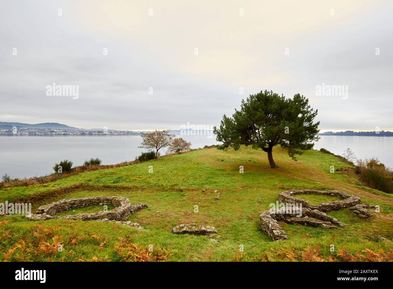 archaeological remains of the Celtic castro of Neixon, in Boiro Stock Photo