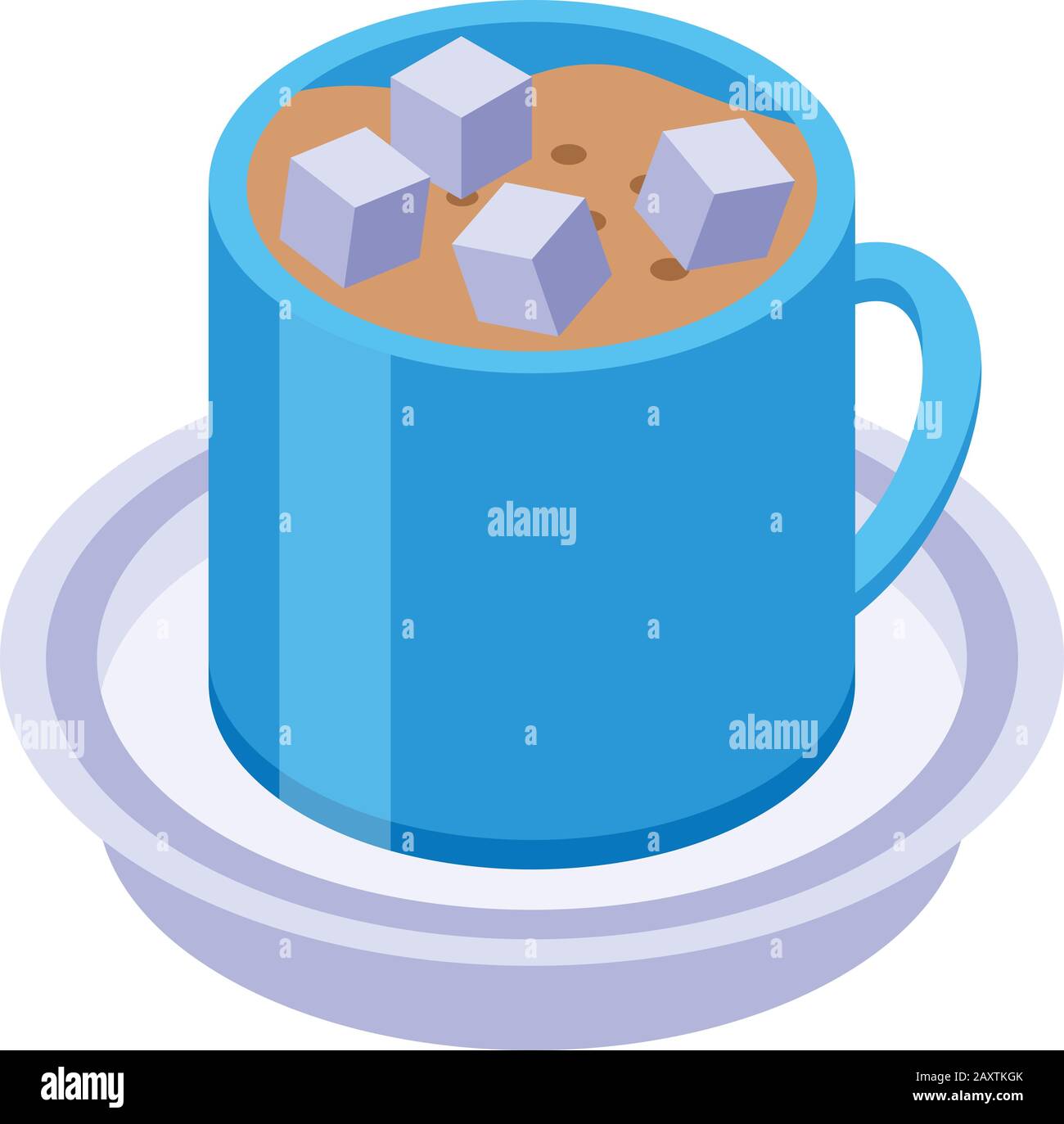 Cocoa mug icon, isometric style Stock Vector