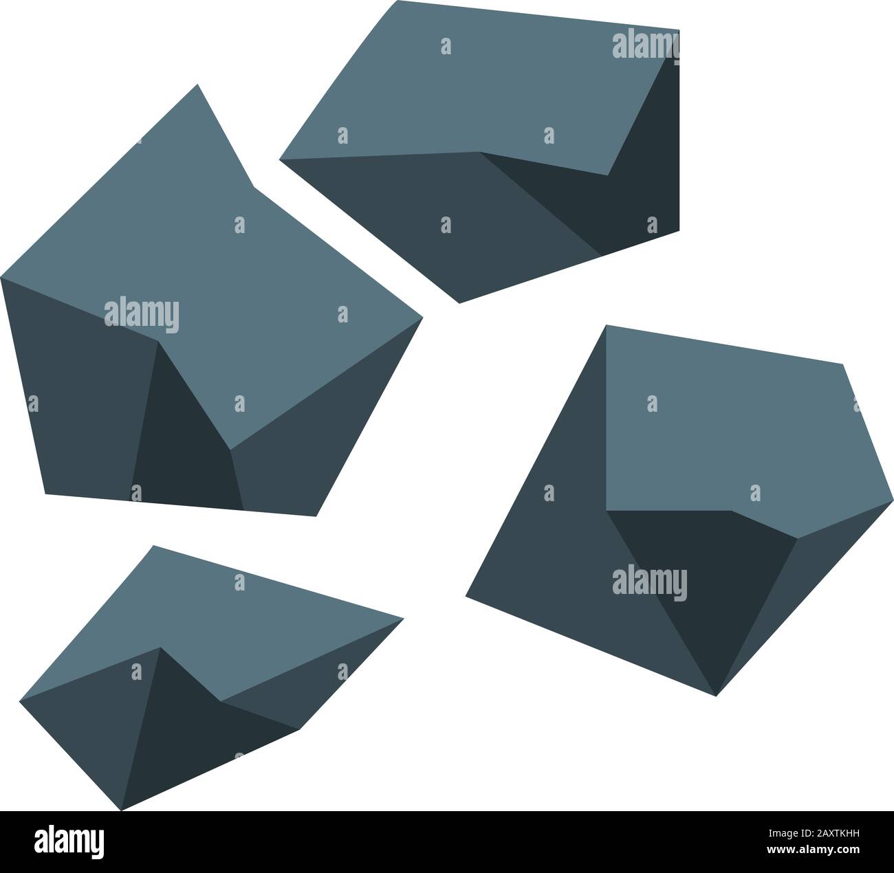 Black coal icon, isometric style Stock Vector