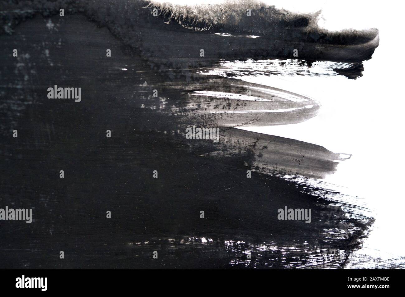 black brush strokes on white paper with one hand isolated Stock Photo ...