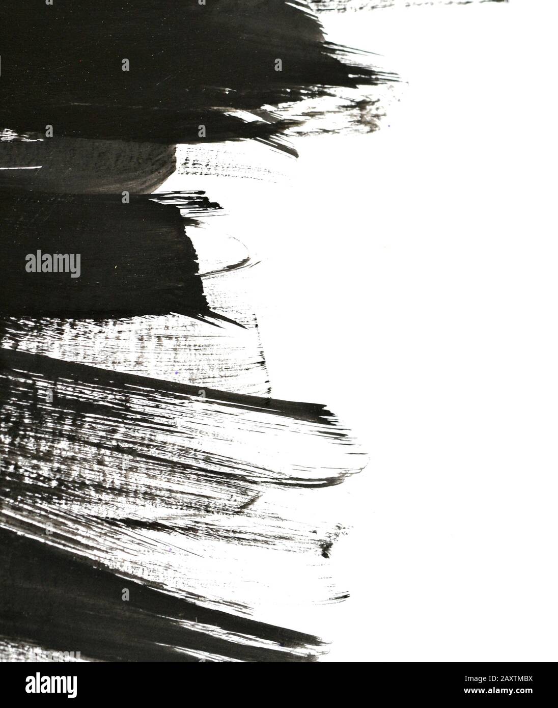 black brush strokes on white paper with one hand isolated Stock Photo ...